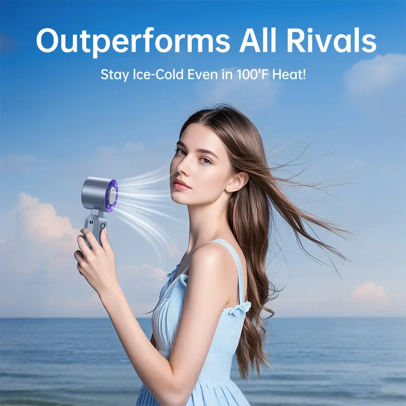 🔥[5𝟎% 𝐎𝐅𝐅 𝐋𝐀𝐒𝐓 𝐓𝐇𝐑𝐄𝐄 𝐃𝐀𝐘𝐒]CoolHill ice fan Portable Handheld High Speed Fan 199 Adjustable Levels Foldable for Summer Travel Vacation Essentials& Outdoor Activities cool fan-JKL