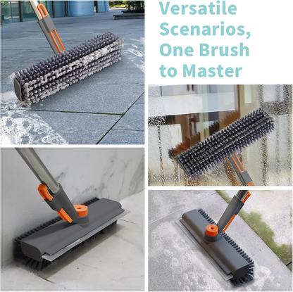 🔥Floor Scrub Brush Bathtub Brush with Long Handle 3 in 1 Scrape and Heavy-Duty Stiff Bristle Scrubber Brush for Cleaning Shower Bathroom Patio Garage Kitchen Wall and Deck Cleaning Supplies for Home Essential Items for Home Christmas Gifts-JKL