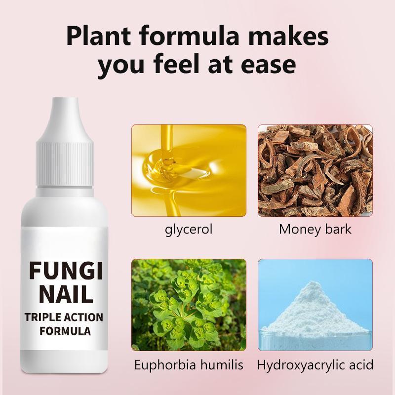 🔥[55% 𝐎𝐅𝐅 𝐋𝐀𝐒𝐓 𝐓𝐇𝐑𝐄𝐄 𝐃𝐀𝐘𝐒]Nail Triple Action Formula - 0.5 fl oz Liquid Treatment for Nail Fungus, Antifungal Solution, Repair & Restore Damaged Nails, Enhanced Formula-LU
