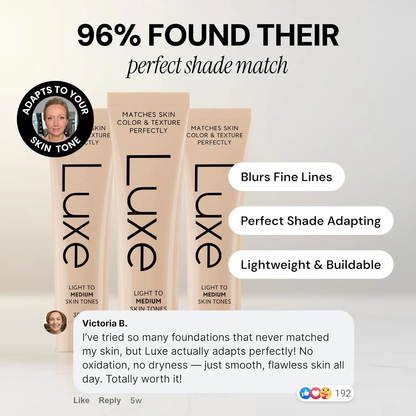 🔥[5𝟎% 𝐎𝐅𝐅 𝐋𝐀𝐒𝐓 𝐓𝐇𝐑𝐄𝐄 𝐃𝐀𝐘𝐒]Luxe Color Changing Foundation for Women – Instantly Adapts to Your Skin Tone – Buildable Light-to-Medium, Medium Dark-to-Dark, Coverage – 12-Hour Wear – Natural Dewy Finish-JKL