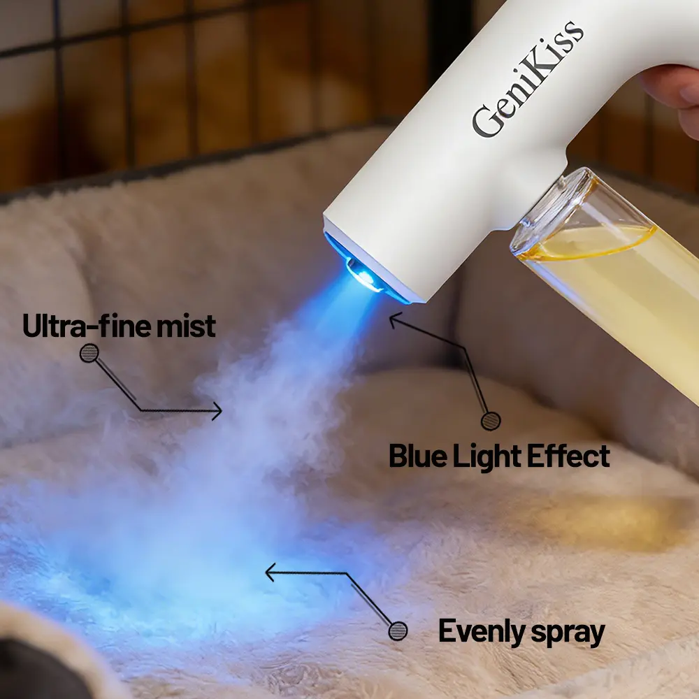 🔥【3S Odor Neutralization】GeniKiss Nano Blue Light Deodorizer, indoor odor removal, pet deodorant. Bio-enzymes break down urine, disinfect and deodorize, Plant-extracted, safe and non-toxic for pets, Floral scent Air Freshener Spray-JKL