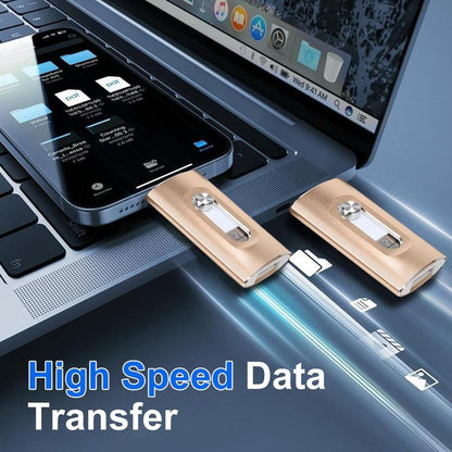 🔥[5𝟎% 𝐎𝐅𝐅 𝐋𝐀𝐒𝐓 𝐓𝐇𝐑𝐄𝐄 𝐃𝐀𝐘𝐒]3 in 1 Flash Drive,High Speed USB 3.0 Memory Storage,OTG Flash Pen Drive with Free Type-C Adapter for iPhones/Android/PC and More-LP