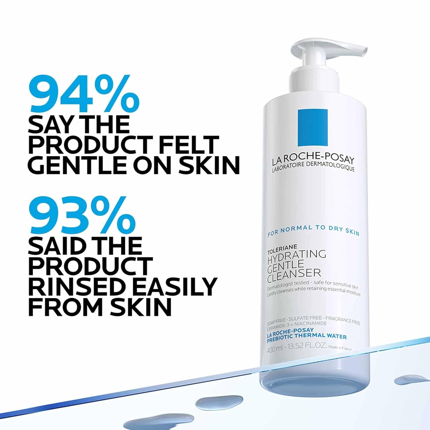 🔥[5𝟎% 𝐎𝐅𝐅 𝐋𝐀𝐒𝐓 𝐓𝐇𝐑𝐄𝐄 𝐃𝐀𝐘𝐒]La Roche-Posay Toleriane Hydrating Gentle Face Cleanser, Hydrating Facial Cleanser With Niacinamide + Ceramides, Daily Face Wash For Dry Skin To Normal Skin, Sensitive Skin Tested, Fragrance Free-JKL