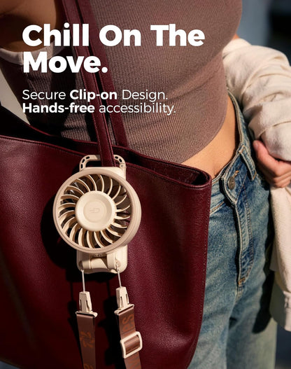 🔥[5𝟎% 𝐎𝐅𝐅 𝐋𝐀𝐒𝐓 𝐓𝐇𝐑𝐄𝐄 𝐃𝐀𝐘𝐒]Diveblues Portable Handheld Fan, 7.4m/s High Speed Turbo Fan, 180° Foldable 4-in-1 Personal Neck Fan Carabiner Clip, 100 Speed Stepless Control, USB-C Rechargeable for Travel, Makeup Hot Flashes-JKL