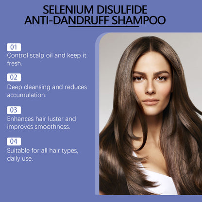 [55% Off Mega Sale] Selenium Disulfide Hair Care Shampoo Oil Control Refreshing Anti-Dandruff Anti-itch Scalp Cleansing Shampoo-HHH