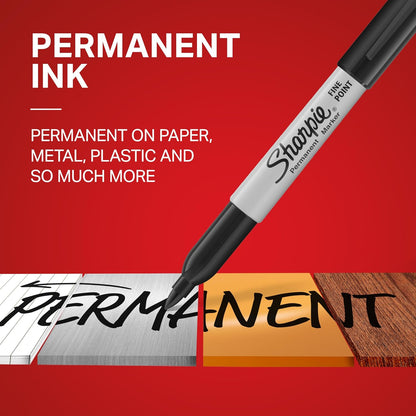 🔥[5𝟎% 𝐎𝐅𝐅 𝐋𝐀𝐒𝐓 𝐓𝐇𝐑𝐄𝐄 𝐃𝐀𝐘𝐒]Sharpie Permanent Markers, Fine Tip, Black, 12 Count - Office Supplies, Quick Drying, Fade Resistant, For Wood, Plastic, Paper, Metal, And More-JKL