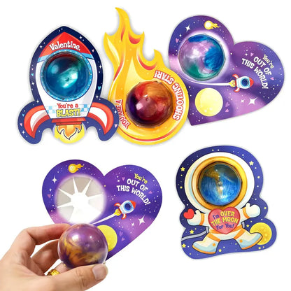 🔥30Pcs Cosmic Realm Valentine Slime with Scratch-Off Cards and Galaxy Balls for Kids Classroom Exchange Gift Valentines Slime with Kids Valentines Cards 2025 Valentine Exchange Cards Gifts for Kids &Heart Shape Galaxy Slime with Cards, 30 Packs-VIP
