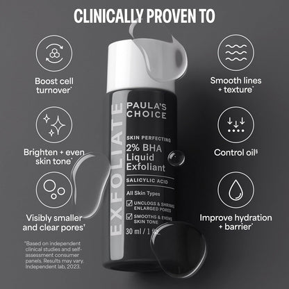🔥[5𝟎% 𝐎𝐅𝐅 𝐋𝐀𝐒𝐓 𝐓𝐇𝐑𝐄𝐄 𝐃𝐀𝐘𝐒]Paula's Choice SKIN PERFECTING 2% BHA Liquid Exfoliant with Salicylic Acid, Facial Polish for Enlarged Pores, Wrinkles & Fine Lines, Suitable for Blackhead-Prone Skin, Fragrance-Free-JKL