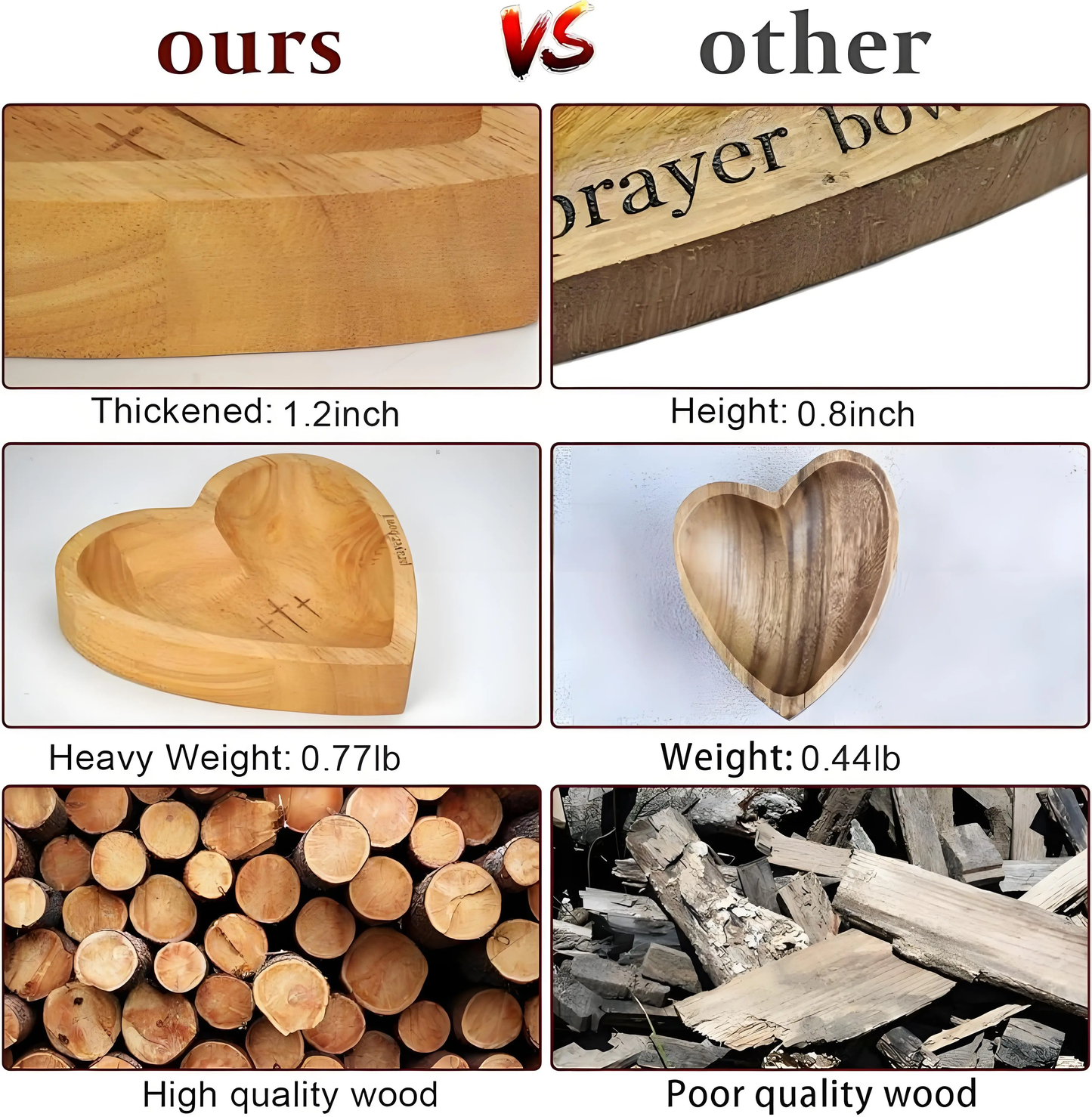 🔥Wooden heart-shaped prayer bowl with 24 prayer cards; handcrafted vintage-style prayer bowl featuring cross and letter motifs; home decor for living rooms, bedrooms, and churches; Christian accessories; home decor; hand-carved-JKL