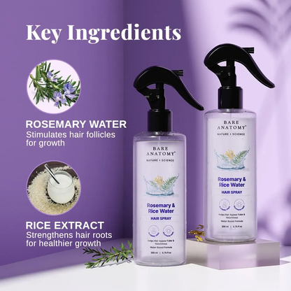 🔥[5𝟎% 𝐎𝐅𝐅 𝐋𝐀𝐒𝐓 𝐓𝐇𝐑𝐄𝐄 𝐃𝐀𝐘𝐒]Bare Anatomy Nature x Science Rosemary Water with Rice Water |100% Natural Extract | Soft & Smooth Hair Non-Greasy & Fast Absorbing | 200 ml-JKL