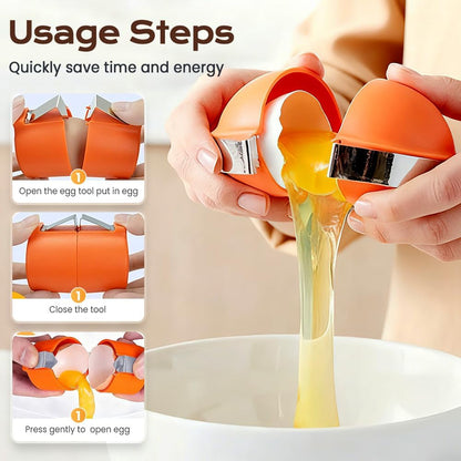 🔥[5𝟎% 𝐎𝐅𝐅 𝐋𝐀𝐒𝐓 𝐓𝐇𝐑𝐄𝐄 𝐃𝐀𝐘𝐒]2026 New Egg Shell Opener, Stainless Steel Egg Cracker Tool, Multifunctional Egg Shell Opener for Raw & Hard-Boiled Eggs, Handheld Kitchen Gadget for Easy Peeling & Separating-JKL