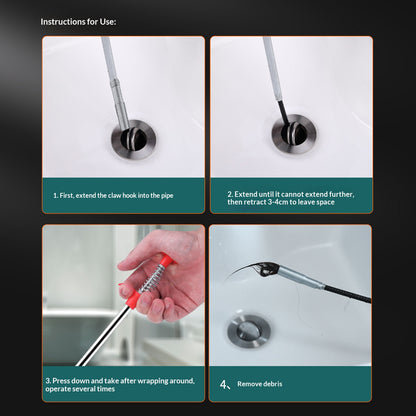 🔥[55% 𝐎𝐅𝐅 𝐋𝐀𝐒𝐓 𝐓𝐇𝐑𝐄𝐄 𝐃𝐀𝐘𝐒]Sewer Dredger Spring Pipe Dredging Tool Household Hair Cleaner Drain Clog Remover Cleaning Tools Household For Kitchen Sink Kitchen Gadgets-LU