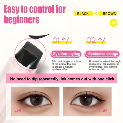 🔥[5𝟎%]Rotating Eyeliner Stamp Pen – Dual-Head Design with Wing Stamp, Quick-Dry, Long-Lasting, Smudge-Proof for Easy Cat Eye, Sharp Winged Lines & All-Day Makeup Wear - Beginner Friendly Everyday Makeup Tool for Women, Women's cosmetics, Makeup tools.-JKL