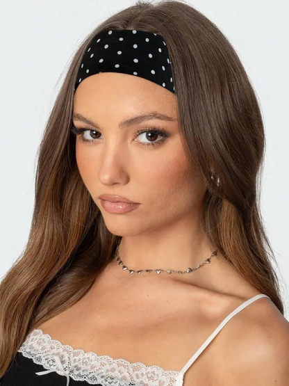 🔥[5𝟎% 𝐎𝐅𝐅 𝐋𝐀𝐒𝐓 𝐓𝐇𝐑𝐄𝐄 𝐃𝐀𝐘𝐒]Polka Dot Pattern Hair Band, Casual Simple Hair Accessories for Women & Girls, Minimalist Headwear Suitable for Thick Hair-JKL