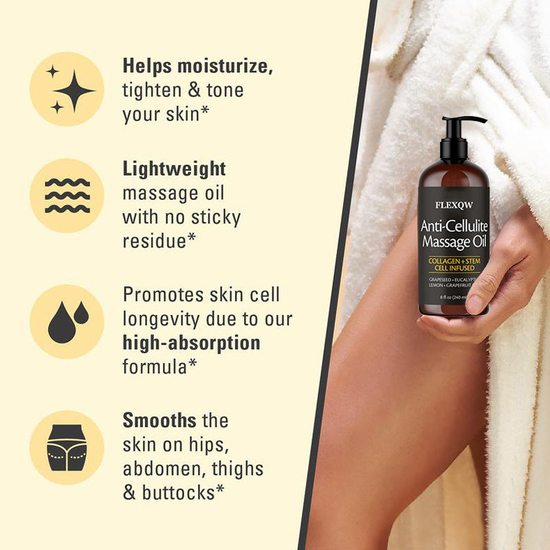 🔥[5𝟎% 𝐎𝐅𝐅 𝐋𝐀𝐒𝐓 𝐓𝐇𝐑𝐄𝐄 𝐃𝐀𝐘𝐒]Naturals Cellulite Massage Oil 8oz - Smooth the Appearance of Cellulite - Body Care & Skin Care Massage Oil - Topical Collagen and Plant Stem Cell Body Oil to Restore Texture and Elasticity - Soothing Body Oil-JKL