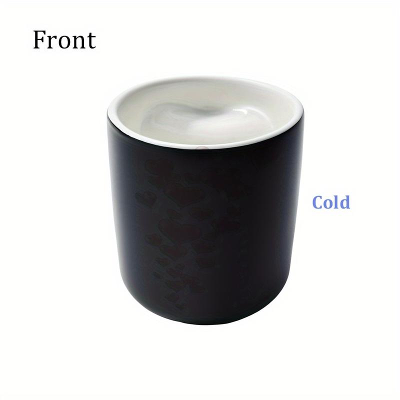 Heart-Shaped Color Changing Ceramic Mug - Hot/Cold Thermochromic Design, Red Heart Pattern, Reusable Coffee Cup for Valentine'S Day, Christmas, Birthdays - Perfect Gift for Holidays & Special Occasions, Coffee Bar Accessories, Festive Drinkware, Roman-OA