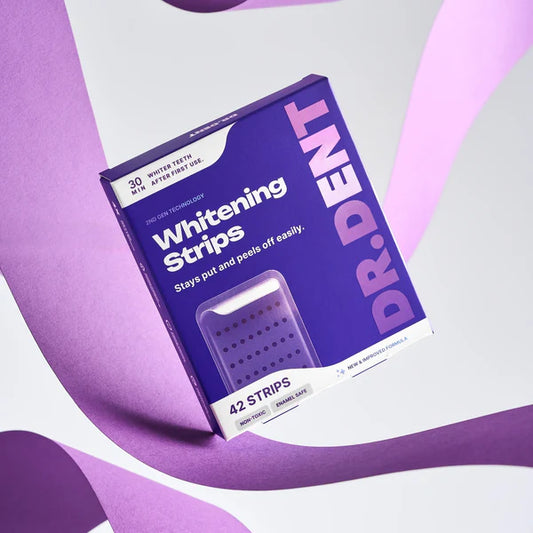 [NEW] Experience our new and improved Purple Teeth Whitening Strips. With the new PAP formula your teeth will shine brighter than ever before.-BP
