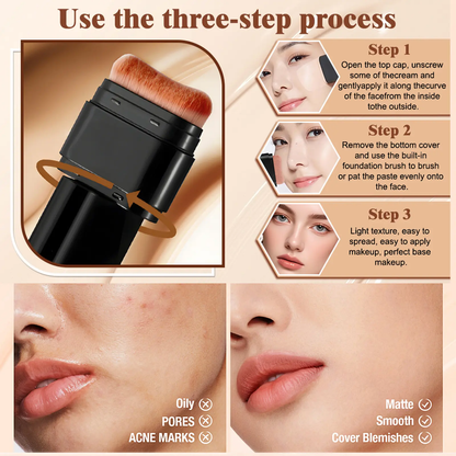 🔥[5𝟎% 𝐎𝐅𝐅 𝐋𝐀𝐒𝐓 𝐓𝐇𝐑𝐄𝐄 𝐃𝐀𝐘𝐒]Zaidoc 7-color Dual -Ended ConcealerFoundation Stick, 2-in-1 Long-LastingFoundation and Concealer with Brush, CreamyFull Coverage for Dark Circles & Blemishes,Hydrating Olive & Camellia, 2.09 Oz-JKL