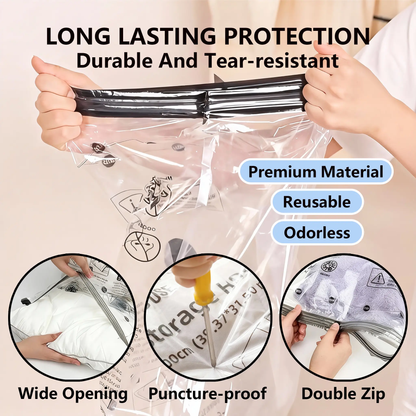 🔥[5𝟎% 𝐎𝐅𝐅 𝐋𝐀𝐒𝐓 𝐓𝐇𝐑𝐄𝐄 𝐃𝐀𝐘𝐒]Cordless Travel Vacuum Storage Compression Bag Set – 15-Pack in 3 Sizes – USB Rechargeable Handheld Pump with Built-In Battery – Waterproof & Reusable Space Saver for Clothes & Packing, Perfect for Carry-On Suitcases-JKL