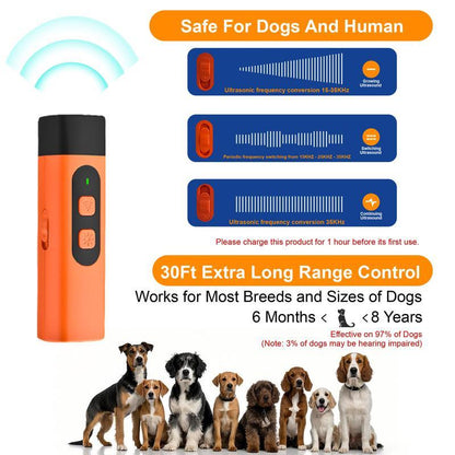 🔥[5𝟎% 𝐎𝐅𝐅 𝐋𝐀𝐒𝐓 𝐓𝐇𝐑𝐄𝐄 𝐃𝐀𝐘𝐒]【Fast Shipping】Professional Sonic Emitters Dog Training Tool Dog Bark Deterrent Device with LED Flashlight, 30ft Range Anti Bark Barking Dog Silencer,Rechargeable Portable dog barking stopper-JKL
