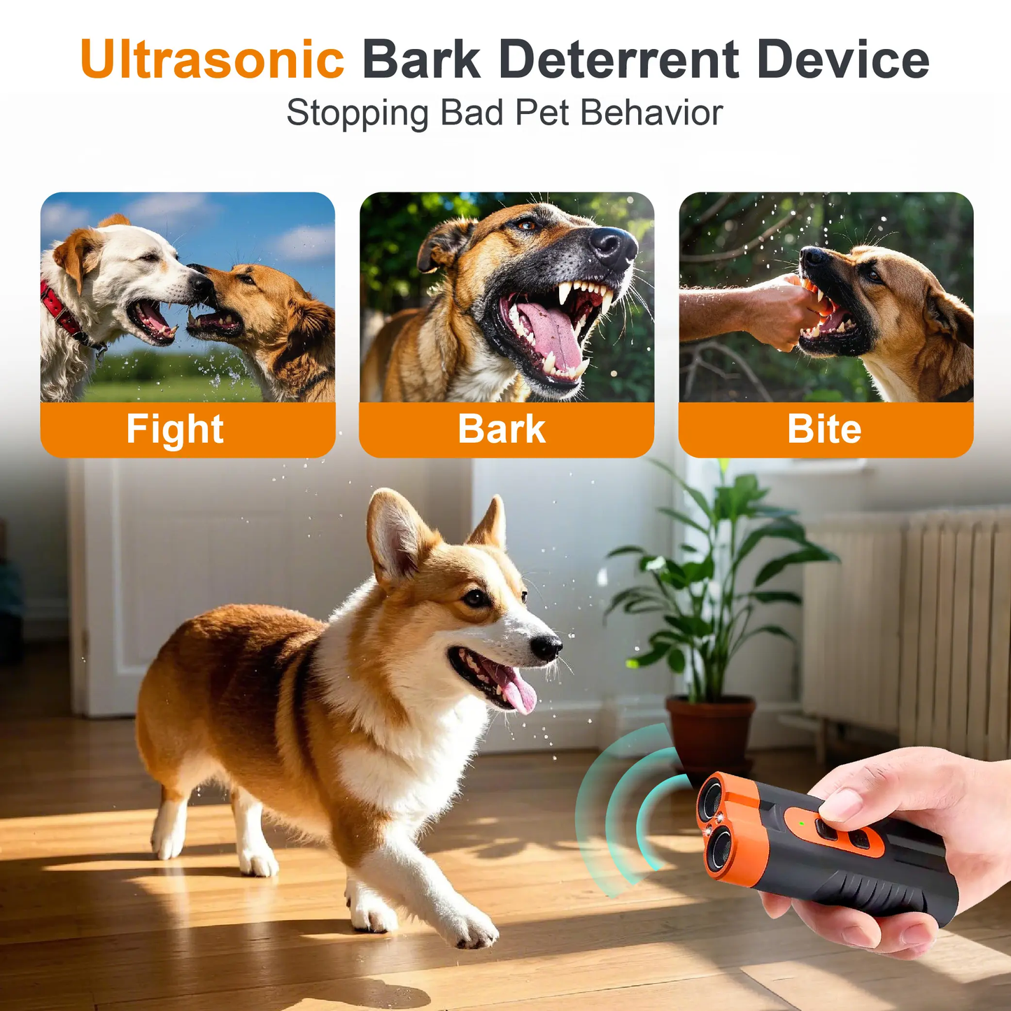 🔥[5𝟎% 𝐎𝐅𝐅 𝐋𝐀𝐒𝐓 𝐓𝐇𝐑𝐄𝐄 𝐃𝐀𝐘𝐒]Ultrasonic Dog Barking Deterrent Training Tool - Rechargeable USB-Charged, Dual Emitter, 50ft Range, 25KHz Frequency, Flashlight, Portable Grip, Kit Included for Indoor & Outdoor Dog Behavior Control-JKL