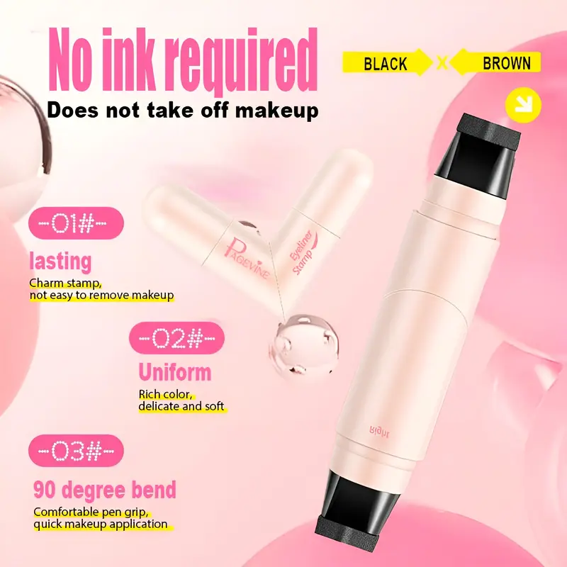 🔥[5𝟎%]Rotating Eyeliner Stamp Pen – Dual-Head Design with Wing Stamp, Quick-Dry, Long-Lasting, Smudge-Proof for Easy Cat Eye, Sharp Winged Lines & All-Day Makeup Wear - Beginner Friendly Everyday Makeup Tool for Women, Women's cosmetics, Makeup tools.-JKL