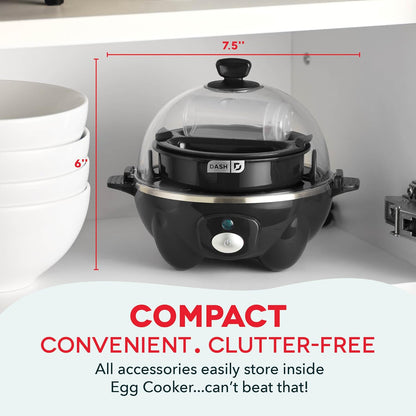 🔥[5𝟎% 𝐎𝐅𝐅 𝐋𝐀𝐒𝐓 𝐓𝐇𝐑𝐄𝐄 𝐃𝐀𝐘𝐒]Rapid Egg Cooker - Boiler, Poacher & Steamer - Includes Measuring & Recipe Guide - Dishwasher Safe - BPA Free - Holds 7 Eggs, Black-JKL