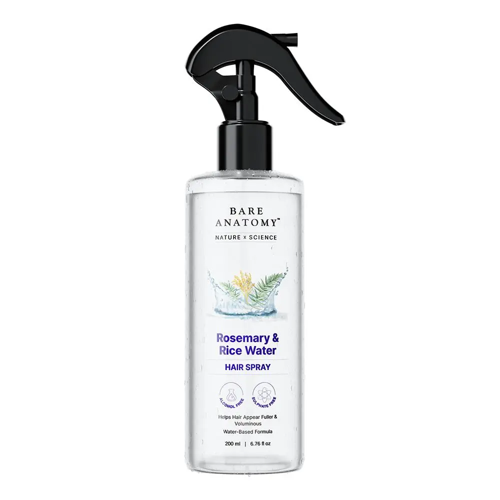 🔥[5𝟎% 𝐎𝐅𝐅 𝐋𝐀𝐒𝐓 𝐓𝐇𝐑𝐄𝐄 𝐃𝐀𝐘𝐒]Bare Anatomy Nature x Science Rosemary Water with Rice Water |100% Natural Extract | Soft & Smooth Hair Non-Greasy & Fast Absorbing | 200 ml-JKL