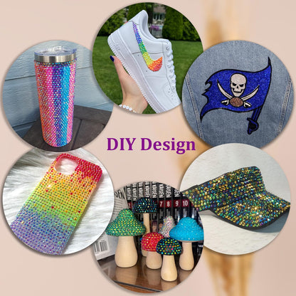 🔥[5𝟎% 𝐎𝐅𝐅 𝐋𝐀𝐒𝐓 𝐓𝐇𝐑𝐄𝐄 𝐃𝐀𝐘𝐒]32000Pcs Resin Jelly Rhinestones for Bedazzling, Multicolor 3mm Flatback Gems for Diamond Art, Bedazzler Kit with 3Pcs 10ml B7000 Jewelry Glue for Nail Art Crafting Book Makeup-JKL