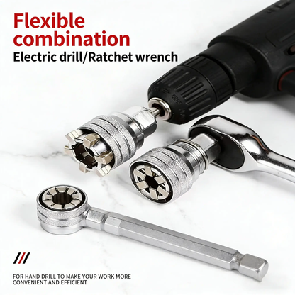 🔥[5𝟎% 𝐎𝐅𝐅 𝐋𝐀𝐒𝐓 𝐓𝐇𝐑𝐄𝐄 𝐃𝐀𝐘𝐒]Multi-Function Universal Socket Wrench Tool - Universal Maintenance Tool, Adjustable Universal Socket Wrench, Universal Socket Tool for 3/8" Drive Ratchet Torque Wrench & Power Drill (Connecting rod random color)-JKL