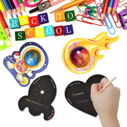 🔥30Pcs Cosmic Realm Valentine Slime with Scratch-Off Cards and Galaxy Balls for Kids Classroom Exchange Gift Valentines Slime with Kids Valentines Cards 2025 Valentine Exchange Cards Gifts for Kids &Heart Shape Galaxy Slime with Cards, 30 Packs-VIP