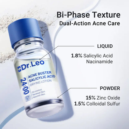 🔥[5𝟎% 𝐎𝐅𝐅 𝐋𝐀𝐒𝐓 𝐓𝐇𝐑𝐄𝐄 𝐃𝐀𝐘𝐒]Dr.Leo Salicylic Acid Drying Lotion | 24H Pimple Relief, Fade Acne Marks, Reduce Inflammation, Oil Control, for Sensitive Skin-JKL