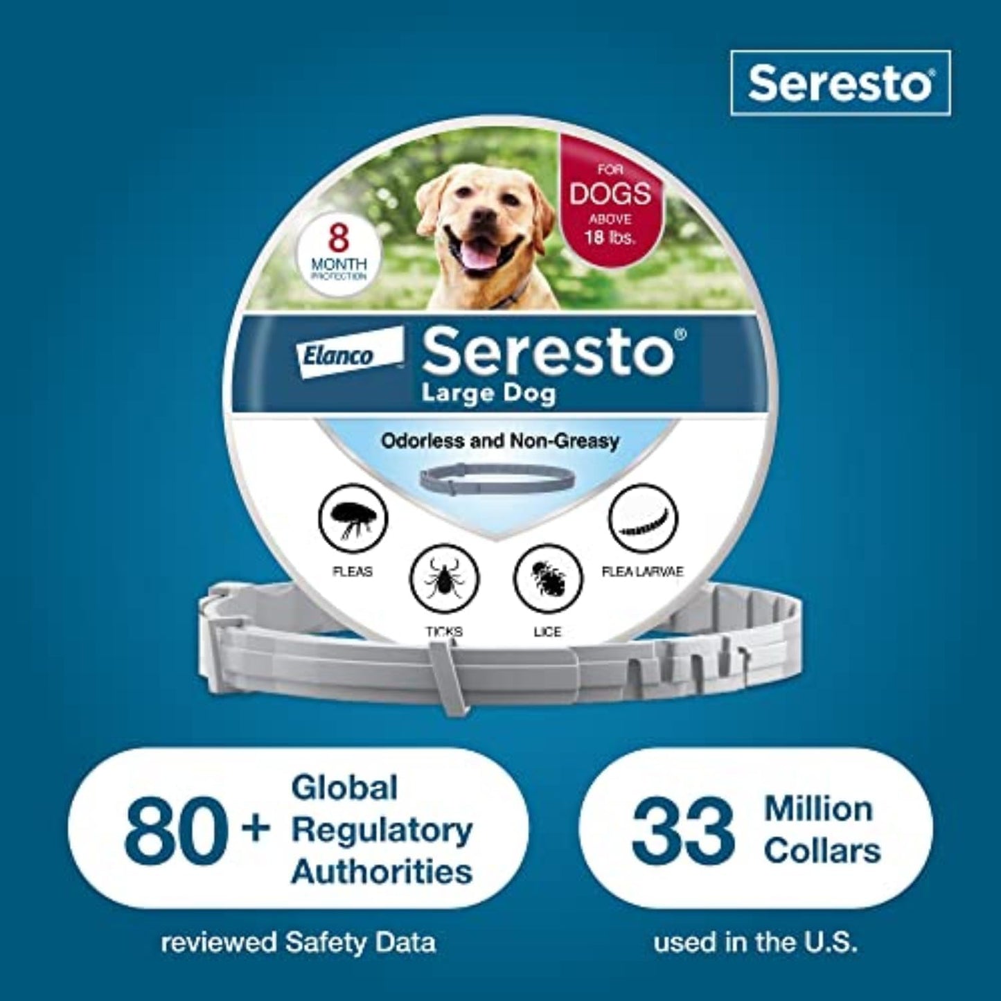 🔥[5𝟎% 𝐎𝐅𝐅 𝐋𝐀𝐒𝐓 𝐓𝐇𝐑𝐄𝐄 𝐃𝐀𝐘𝐒]Seresto Flea & Tick Collar For Dogs Over 18 lbs., Treatment & Prevention, Vet-Recommend, 8 Month Protection-JKL