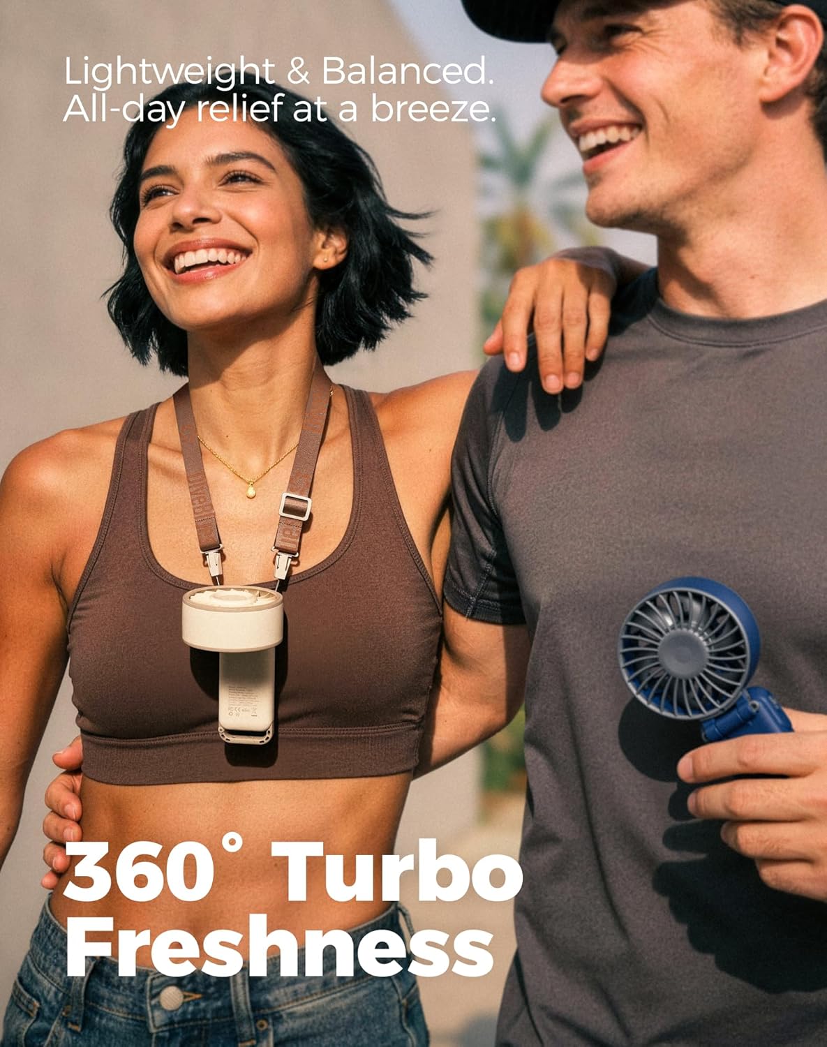 🔥[5𝟎% 𝐎𝐅𝐅 𝐋𝐀𝐒𝐓 𝐓𝐇𝐑𝐄𝐄 𝐃𝐀𝐘𝐒]Diveblues Portable Handheld Fan, 7.4m/s High Speed Turbo Fan, 180° Foldable 4-in-1 Personal Neck Fan Carabiner Clip, 100 Speed Stepless Control, USB-C Rechargeable for Travel, Makeup Hot Flashes-JKL