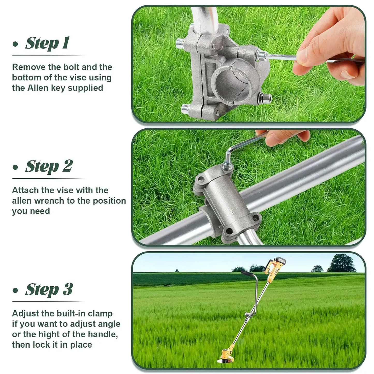 🔥[5𝟎% 𝐎𝐅𝐅 𝐋𝐀𝐒𝐓 𝐓𝐇𝐑𝐄𝐄 𝐃𝐀𝐘𝐒]Grass Trimmer Handle, Aluminum Trimmer Handle with Bracket Clip, Multifunctional Garden Trimmer Handle, Power Tool Accessories-JKL