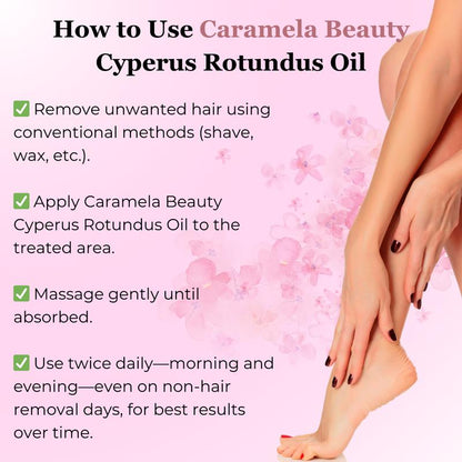 🔥[5𝟎% 𝐎𝐅𝐅 𝐋𝐀𝐒𝐓 𝐓𝐇𝐑𝐄𝐄 𝐃𝐀𝐘𝐒]Caramela Beauty Cyperus Rotundus Oil for Natural Hair Reduction - 60ml/2oz-JKL