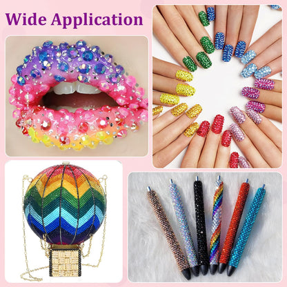 🔥[5𝟎% 𝐎𝐅𝐅 𝐋𝐀𝐒𝐓 𝐓𝐇𝐑𝐄𝐄 𝐃𝐀𝐘𝐒]32000Pcs Resin Jelly Rhinestones for Bedazzling, Multicolor 3mm Flatback Gems for Diamond Art, Bedazzler Kit with 3Pcs 10ml B7000 Jewelry Glue for Nail Art Crafting Book Makeup-JKL