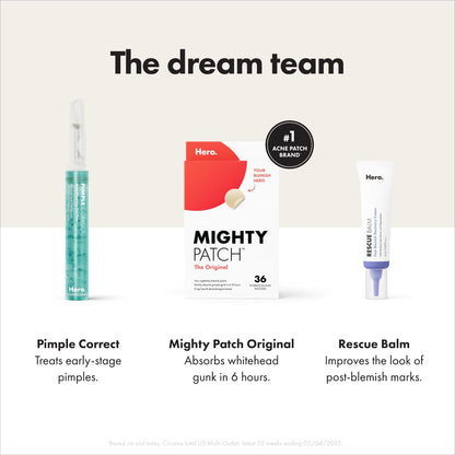 🔥[5𝟎% 𝐎𝐅𝐅 𝐋𝐀𝐒𝐓 𝐓𝐇𝐑𝐄𝐄 𝐃𝐀𝐘𝐒]Mighty Patch Original Patch from Hero Cosmetics - #1 Hydrocolloid Acne Pimple Patches for Face, Shrinking Zits & Whiteheads in 1 Use, Nighttime Spot Pimple Stickers for Face, 36 Count-JKL