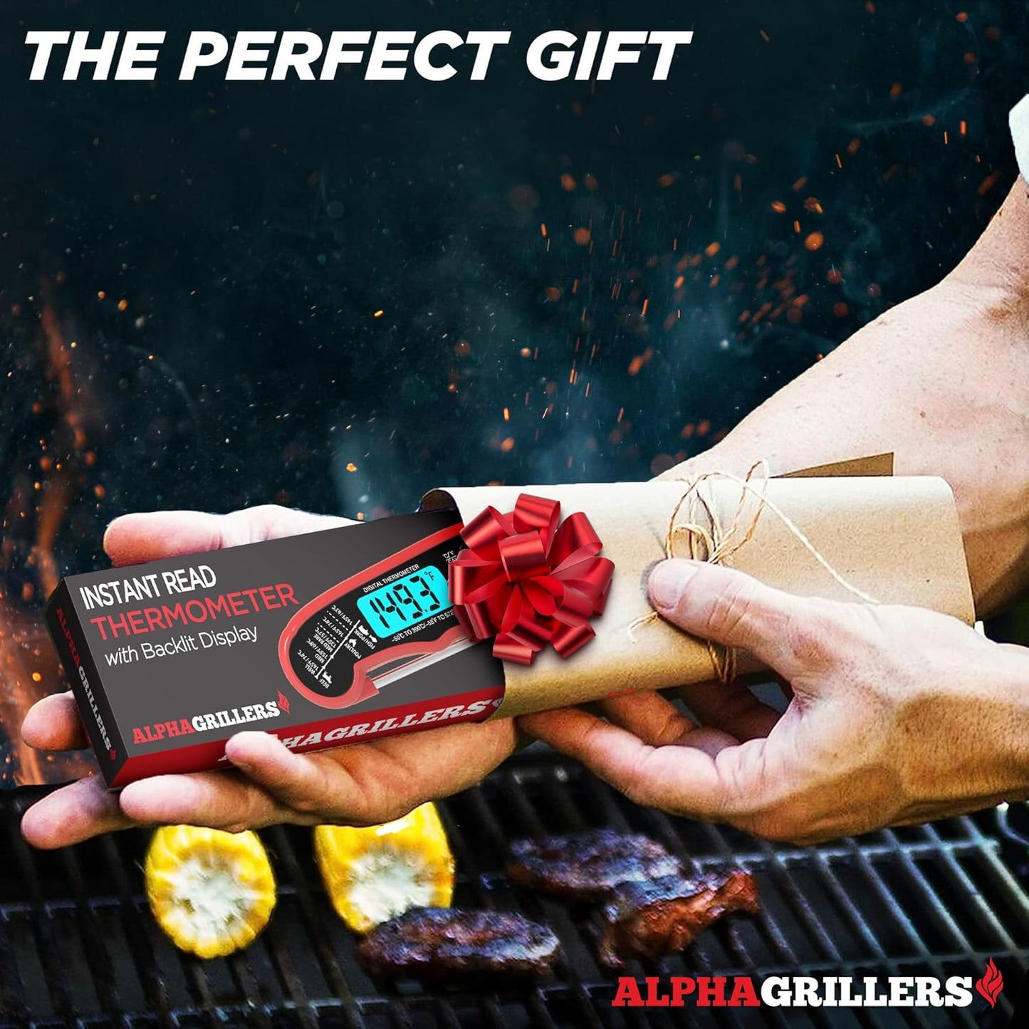 🔥[5𝟎% 𝐎𝐅𝐅 𝐋𝐀𝐒𝐓 𝐓𝐇𝐑𝐄𝐄 𝐃𝐀𝐘𝐒]Alpha Grillers Meat Thermometer Digital – Instant Read Food Thermometer for Cooking & Grilling – Professional Kitchen Gift for Men, Dad & Mom-JKL