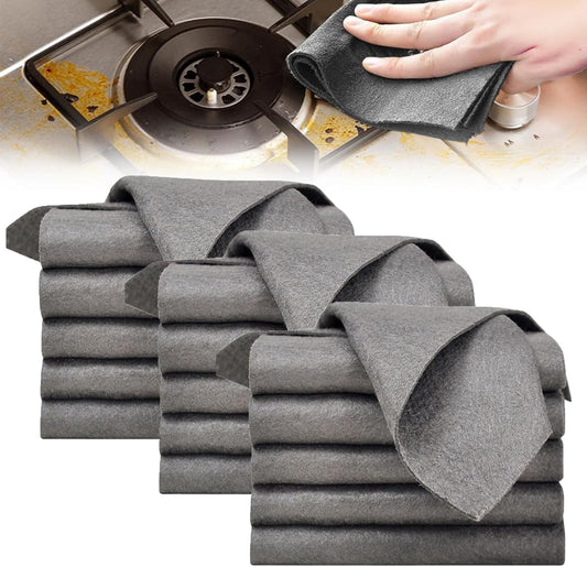 10 Counts Thickened Magic Cleaning Cloth, Microfiber Streak Free Cloth, Reuseable Magic Fiber Towels Rags, Cleaning cloths with multipurpose use, miracle cloths for glass, kitchen and vehicle windows.-OA