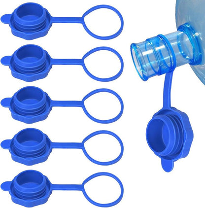 5 PCS 3 & 5 Gallon Water Jug Cap, Upgrade Reusable Replacement Caps, Non Spill Lids for 55mm Water Bottle-OA