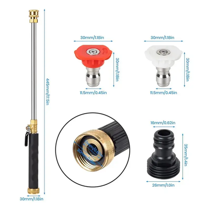 🔥[5𝟎% 𝐎𝐅𝐅 𝐋𝐀𝐒𝐓 𝐓𝐇𝐑𝐄𝐄 𝐃𝐀𝐘𝐒]Jet Nozzle Power Washer for Garden Hose, Includes 2 High-Pressure Nozzles and Quick Connectors | Hydro Jet High Pressure Washer Tools for Car Wash, Patio, Driveway & Outdoor Cleaning-JKL