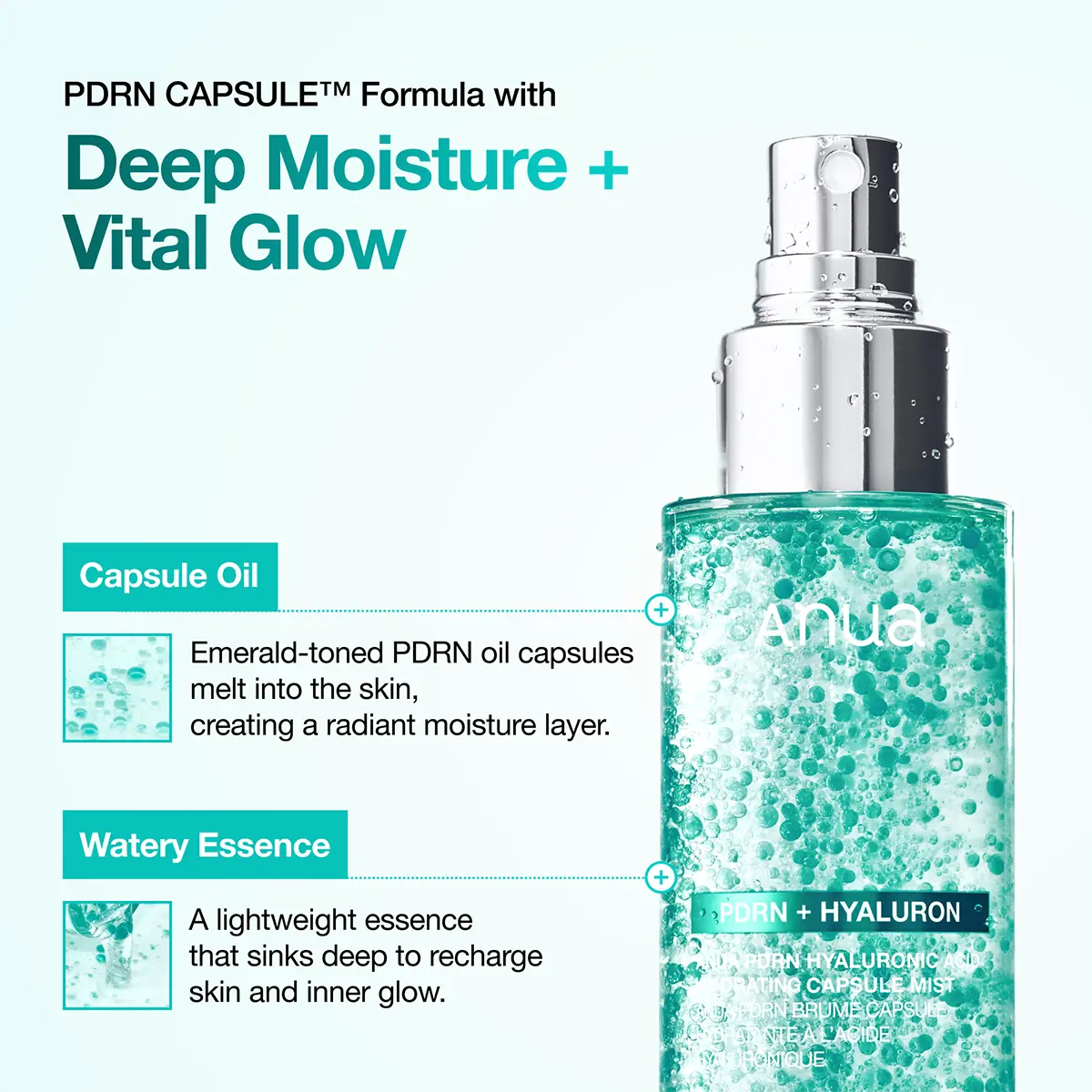 🔥[5𝟎% 𝐎𝐅𝐅 𝐋𝐀𝐒𝐓 𝐓𝐇𝐑𝐄𝐄 𝐃𝐀𝐘𝐒][Anua] PDRN Collagen Glow Facial Serum Spray 30ml, 100ml l Facial Mist, PDRN Hyaluronic Acid Capsule Mist, Hydrating, Glass skin, Glow Makeup, Collagen, Korean Skincare, Cakey Makeup-JKL
