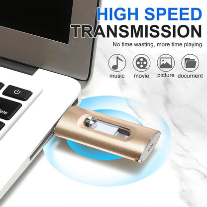 🔥[5𝟎% 𝐎𝐅𝐅 𝐋𝐀𝐒𝐓 𝐓𝐇𝐑𝐄𝐄 𝐃𝐀𝐘𝐒]3 in 1 Flash Drive,High Speed USB 3.0 Memory Storage,OTG Flash Pen Drive with Free Type-C Adapter for iPhones/Android/PC and More-LP