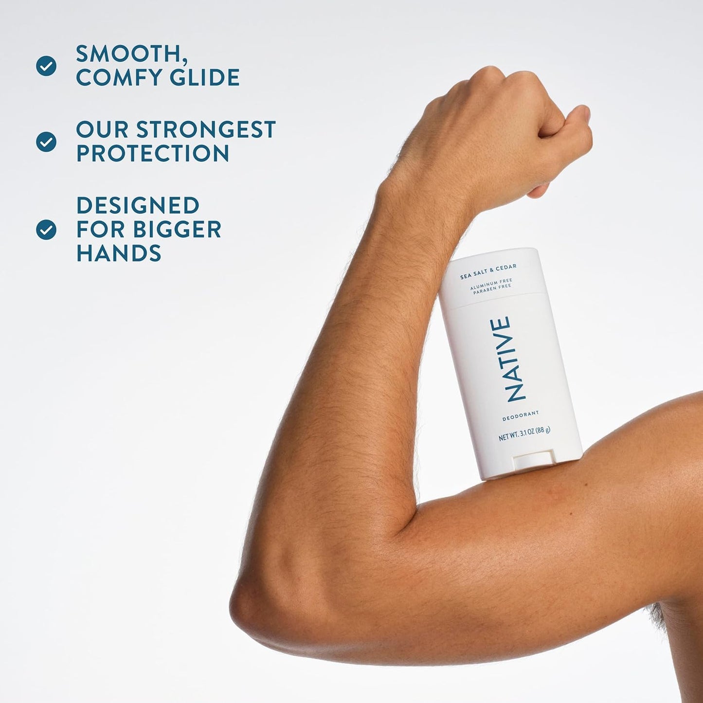 🔥[5𝟎% 𝐎𝐅𝐅 𝐋𝐀𝐒𝐓 𝐓𝐇𝐑𝐄𝐄 𝐃𝐀𝐘𝐒]Native Aluminum Free Deodorant, Sea Salt & Cedar, Large Size Stick, 72 Hour Odor Control, for Women & Men, Contains Naturally Derived Ingredients, 3.1 oz-JKL