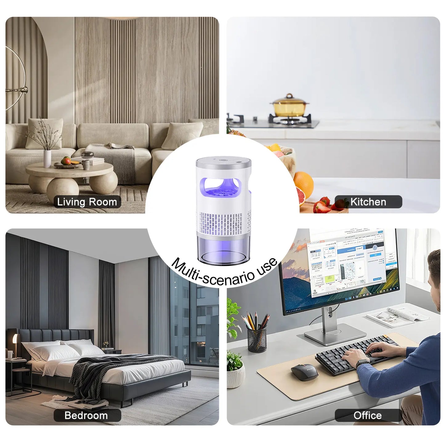 🔥[5𝟎% 𝐎𝐅𝐅 𝐋𝐀𝐒𝐓 𝐓𝐇𝐑𝐄𝐄 𝐃𝐀𝐘𝐒]Gainstarx Indoor Insect Trap with Light and Suction Non Zapper Flying Bug Catcher for Mosquitoes Fruit Flies Gnats and Moths for Home Use-JKL