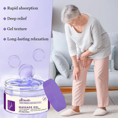 🔥[5𝟎% 𝐎𝐅𝐅 𝐋𝐀𝐒𝐓 𝐓𝐇𝐑𝐄𝐄 𝐃𝐀𝐘𝐒]Ximonth 100g Pain Relief Massage Gel, Natural Plant Extracts Soothing Gel, Fast Absorbing Non-Greasy Joint Discomfort Relief-JKL