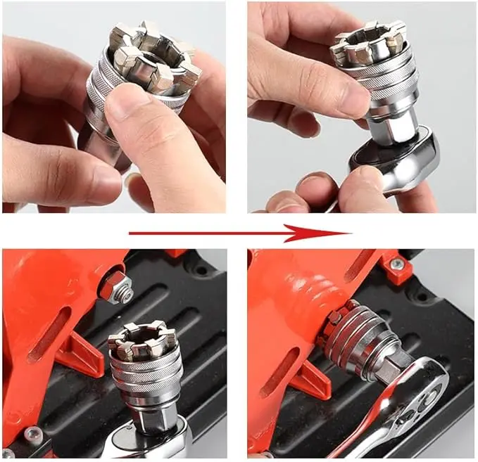 🔥[5𝟎% 𝐎𝐅𝐅 𝐋𝐀𝐒𝐓 𝐓𝐇𝐑𝐄𝐄 𝐃𝐀𝐘𝐒]Multi-Function Universal Socket Wrench Tool - Universal Maintenance Tool, Adjustable Universal Socket Wrench, Universal Socket Tool for 3/8" Drive Ratchet Torque Wrench & Power Drill (Connecting rod random color)-JKL