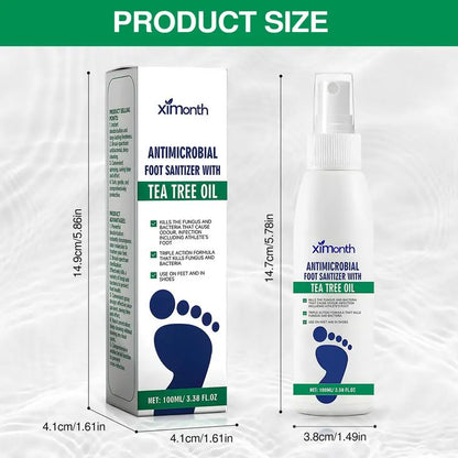 🔥[5𝟎% 𝐎𝐅𝐅 𝐋𝐀𝐒𝐓 𝐓𝐇𝐑𝐄𝐄 𝐃𝐀𝐘𝐒](3 bottles)Tea Tree Oil Foot Spray - Plantar Moisturizing Deodorant for Odor Control & Dry Feet Care, Natural Foot Sanitizer with Antifungal Properties,Ximonth Clear Foot Sanitizer Spray,for Foot & Shoe Freshness-JKL