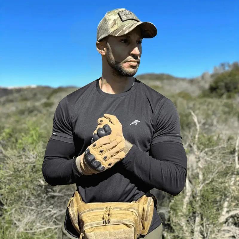 Tactical Full Finger Gloves - Soft Knuckle Protection, Touchscreen Non-Slip Breathable, For Outdoor Sports Motorcycle Riding Training Hunting, Men Women Work Gloves Father Gifts -OA